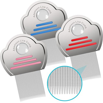 Lice Comb for Kids 3-Pack – Nit Comb with Magnifier, All Hair Types
