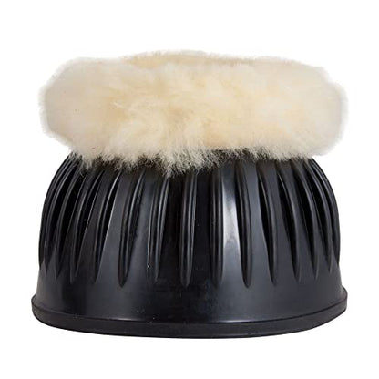 Dura-Tech Double Lock Bell Boots with Sheepskin | Ideal for Sensitive Horses | Secure Double Lock Closure | Heavy-Duty Rubber Protection - size: Large