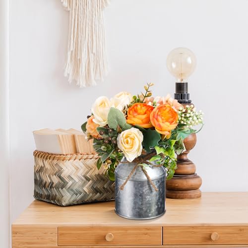 Domensi 6 Pcs Farmhouse Metal Flower Vase, Iron Color - color: Iron Color