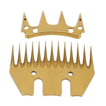 Generic Sheep Shears Replacement Blades, Gold 13 Straight Tooth 7mm Spacing, Electric Sheep Clipper Blades for Wool Shearing Farm