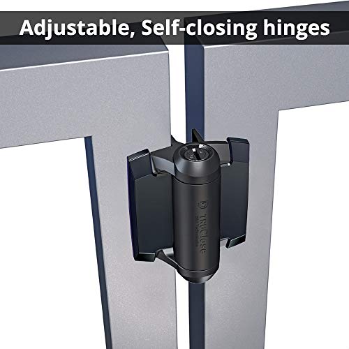 D&D TCA1L2S3BTS TruClose Regular Gate Hinge Square Metal Gates Black 2 pcs. | Safety gate hinge with alignment legs, self-closes metal gates up to 66 lb. For square gate posts. Black, comes with 2 hinges - color: Black, size: Fixed gate gap is 8/10” – gap
