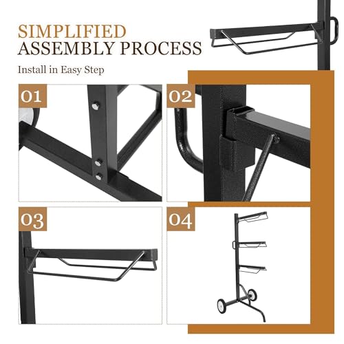 3 Tier Saddle Rack, Rolling Saddle Stand Cart with Wheel,