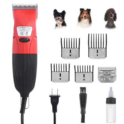 DUCKBOY 35W Pet Clipper Grooming Kit, 4 Interchangeable Blades, 3m Cable