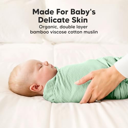 KeaBabies Baby Hair Brush and Comb Set and 4-Pack Muslin Swaddle Blankets for Boys, Girls - Wooden Kids Hairbrush with Soft Goat Bristle, Infant Blankets