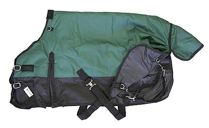 1200D Waterproof Winter Pony Blanket - 300g Heavyweight Turnout with Fleece Collar, Shoulder Gussets & Tail Flap - Turquoise 58" - color: Turquoise, size: 58 Inches