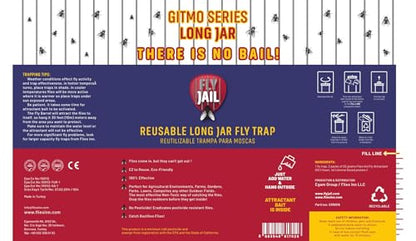 Long Jar Reusable Outdoor Fly Trap with 2 Flies Inn Attractant Baits (2 Pack, 1) - style: 2 PACK