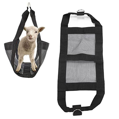 Animal Weighing Sling, Heavy Duty Nylon Hanging Weight Support for Calf Lamb Goat Farm Use 220 lb Capacity Adjustable Straps Washable Foldable 48 x 30 cm 1 Pack