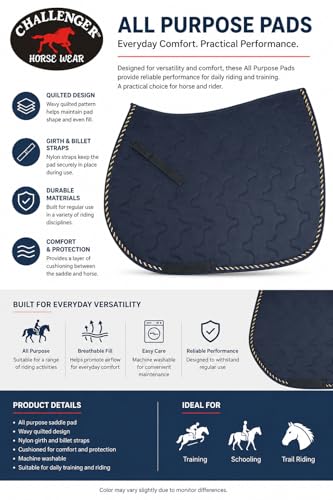 Horse English Quilted Contoured All-Purpose Trail Saddle Pad 72TS41 - color: Grey
