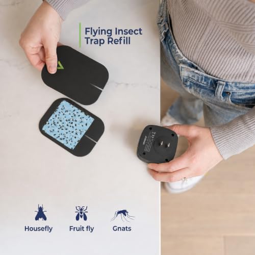 VEYOFLY Official Refill Fruit Fly Traps Indoor, Gnat Trap | 5-Pack - color: Black, size: 5 Refills