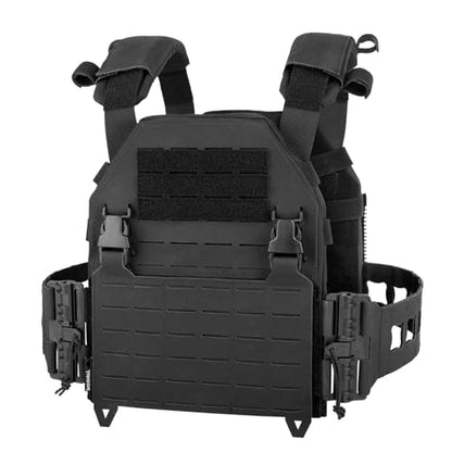 YAKEDA Tactical Training Vest with PALS System - Adjustable Straps Quick-Release Buckle for Hunting - color: Black