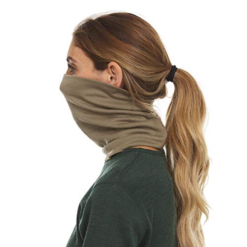 100% Merino Wool - Midweight Neck Gaiter - Skiing Neck Warmer - Winter Face Mask - Multipurpose Headwear - color: Tan 499