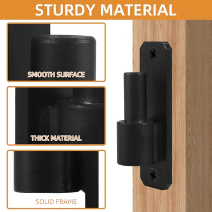 Wall Mount Gate Hinges with 5/8" Hinge Pin, Heavy Duty Gate Hinge with Screws for Farm Gates Wood Fence, Black 2 Pack