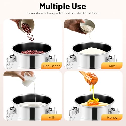 20L/5.25Gallon Stainless Steel Milk Can - Heavy Duty Milk Jug Bucket with Ergonomic Handle and Tight Lid, SS Liquid Solid Container, Non-Slip Base, Seamless Design, Simply Rinse for Clean - size: 20L/5.25Gallon