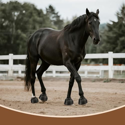 1 Pair Horse Bell Boots - No-Rub Design for Hoof Protection, Shock-Absorbing Rubber, Quick Hook & Loop Closure, Turnout & Training Use