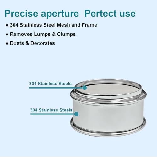 Full 304 Stainless Steel Mesh Sieve Screen, LVDALAB 132 Mesh (0.111mm) Aperture, 2.4inch(6CM) Dia Standard Sample Analysis Test Sieves Sifters Strainer for Industrial Laboratory Homes - size: 132 Mesh(0.111mm)/Ф2.4in(6CM)