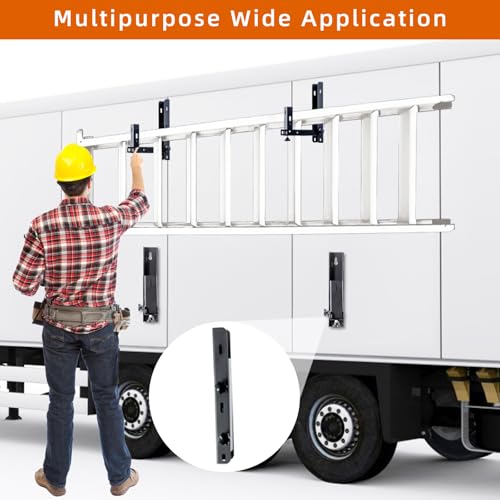 Foldable Side Mount Trailer Ladder Rack for Open/Enclosed Trailers