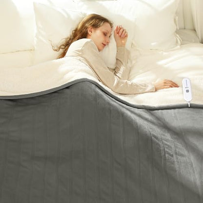Electric Heated Blanket Twin Grey, 10Hrs Auto-Off, ETL Certified - color: 06 - Grey, size: Twin - 62" x 84"