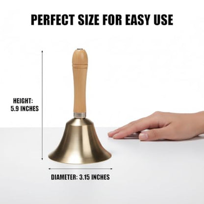 2 Pack Super Loud Solid Brass Hand Call Bell, 3.15 Inch - size: 2 Pack - 3.15 inch