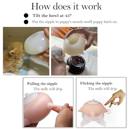 Doggiema Puppy Milk Feeder Nipple Puppy Bottle Puppy's Feeder - size: S Size(Kitten/Mini Puppy)