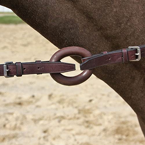 Schneiders Premier Donut Side Reins for Horses | Adjustable Leather Training Aid for English Discipline | Snap Bit Attachment | 42"-48" Length | Sold in Pairs | Dark Oil Finish