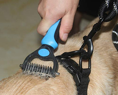 Maxpower Planet Pet Grooming Brush - Double Sided Dematting Undercoat Rake for Dogs and Cats, Extra Wide Pet Brush to Reduce Shedding by 95% (Blue, S) - color: Blue, size: Small