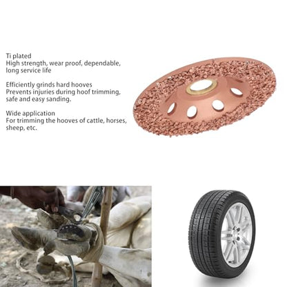 Goat Hoof Trimmers, Horse Hoof Trimming Tools, HL Q7DMP Livestock Hoof Trimming Disc Ti Plated Hoof Trimming Grinding Wheel Plate Hooves Repair Tool for Cattle Horses