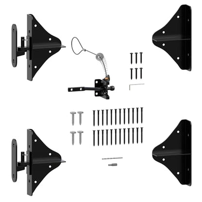 Anti Sag Gate Frame Kit Hardware, 90 Degree Right Angle Gate Hinges, Gate Fence Kit with Gate Latch for Wooden Fence, Driveway Gates, Corral Gates, Wood Windows