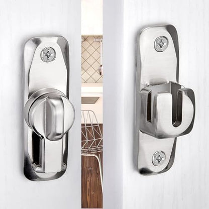 Silver Barn Door Latches,90/180 Degree Gate Lock_B - color: Silver