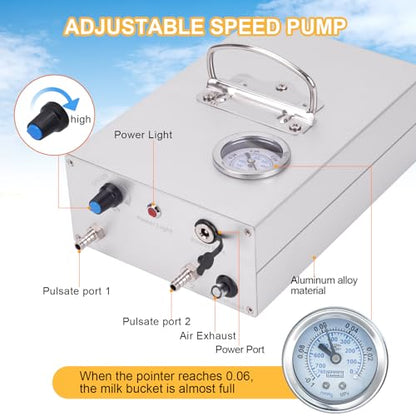 15L Rechargeable Cow Milking Machine Portable Battery Powered Cow Milker Automatic Electric Pump Powerful Vacuum Milker Machine Adjustable Milking Machine for Home Dairy Cows - color: 15L for Cow