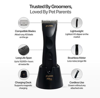 Falcon 2 Speed Cordless Dog Clippers - Professional Grooming, Black - color: Falcon Black