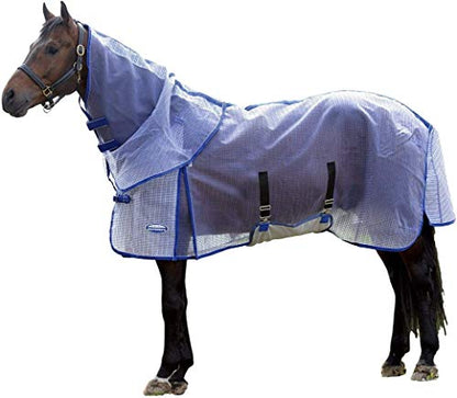 WeatherBeeta ComFiTec Ripshield Plus with Belly Wrap Detach A Neck - color: White/Blue, size: 75"