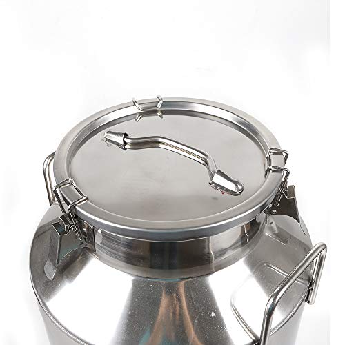 LOYALHEARTDY 15.85 Gallon Stainless Steel Milk Can Wine Pail with Sealed Lid, Airtight Storage Canister, Milk Transport Can, 60L - size: 60L