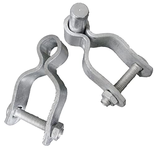 1-3/8" Chain Link Fence Post Hinge - Galvanized Steel Zinc Plated Pipe Hinge for Gate and Fence Frame
