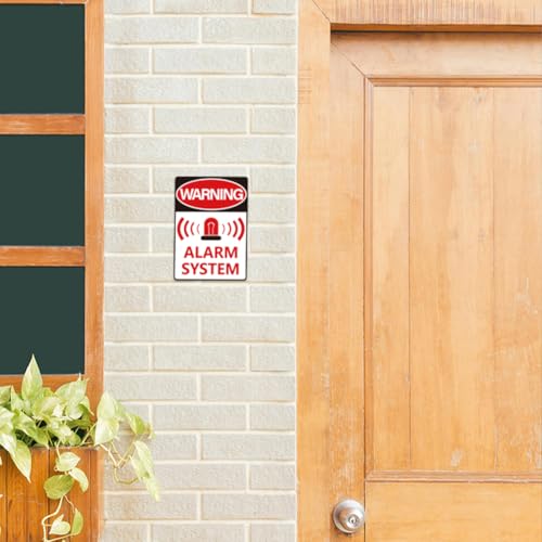 WADORN 10 Sheets Alarm Warning Sign Stickers, Alarm System Sign Decals Waterproof Self-Adhesive Vinyl Decal Security Warning Labels for Home Business Internal and External Use 7.08x5.12 Inch - style: Warning Alarm System