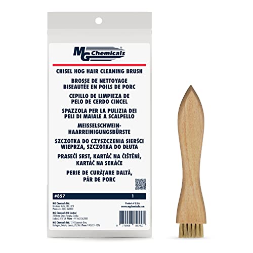 MG Chemicals - 857 Technical Cleaning Brush with 5" Chiseled Style Wood Handle, Hog Hair Bristles, 3/4" Length x 5/16" Width - size: Pack of 1, style: Hog Hair, Chiseled
