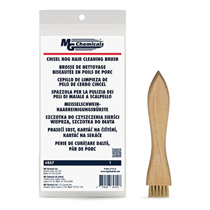 MG Chemicals - 857 Technical Cleaning Brush with 5" Chiseled Style Wood Handle, Hog Hair Bristles, 3/4" Length x 5/16" Width - size: Pack of 1, style: Hog Hair, Chiseled