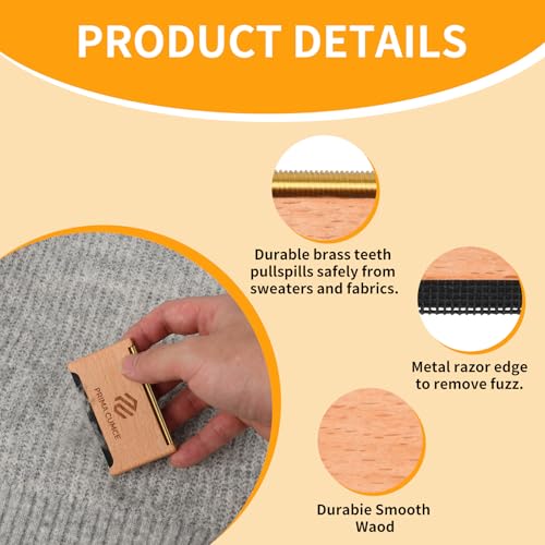 Wooden Cashmere Comb for Knits, Sweaters, Wool & Delicate Fabrics – Manual Fabric Shaver, Fuzz Remover, Portable Depiller for Clothes, Bobbles, Lint, Pilling Tool – Sweater Care Essential - color: 1pcs