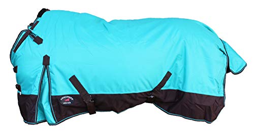 Challenger 1200D Turnout Waterproof Horse Winter Blanket Heavy 583G - color: Turquoise/Brown, size: 60 inches