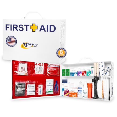 MFASCO First Aid Cabinet ANSI OSHA Class B 2 Shelf Metal Box 226 Pieces - size: 2 Shelf, style: Standard ANSI/OSHA