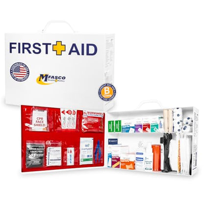MFASCO First Aid Cabinet ANSI OSHA Class B 2 Shelf Metal Box 226 Pieces - size: 2 Shelf, style: Standard ANSI/OSHA