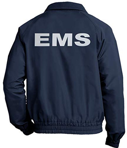 Smart People Clothing EMS economy jacket, REFLECTIVE logo fleece lining Emergency Medical - color: Navy, size: Medium