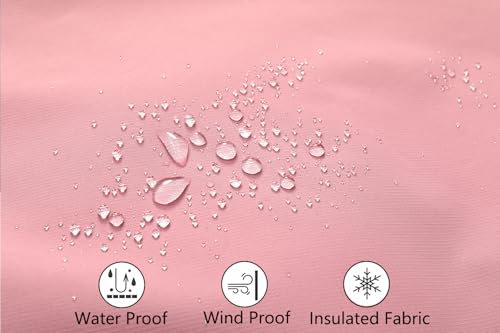 MOERDENG Women's Ski Jacket Waterproof Warm Winter Coat - color: Pink, size: Large
