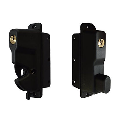 Keystone Black Nylon Polymer Key-Lockable Latch | 2 Sided | Keyed Alike | KLADV-P2-BK-KA