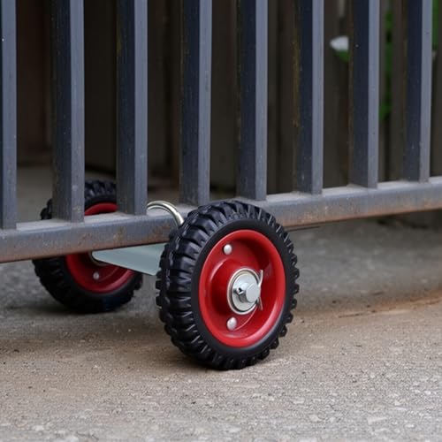 Rolling Gate Wheels, 600lb Capacity 6-Inch Double Wheel for Gate with 304 Stainless Steel Adjustable U-Bolts, Sliding Gate Carrier for Metal Tube Gates Driveway Chain Link Fence or Wooden Gate, 1 Pack - color: Black-6in Wheels