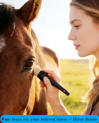 Hoof Oil Brush for Horses, 2 Pack Natural Hoof & Face Brush with Cap
