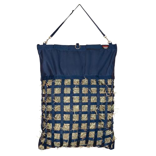 Dura-Tech Easy Load XX-Large 2" Slow Feed Hay Bag for Horses | 5+ Flake Capacity | Ultra-Durable 1200D Polyester | Color Navy - color: Navy