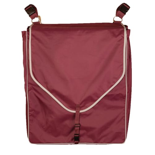 Schneiders Supreme Stall Front Large Horsewear Bag II | Durable 600D Polyester | Teflon Coated | Removable Plexiglass Bottom | Portable & Easy to Hang | Color Burgundy - color: Burgundy