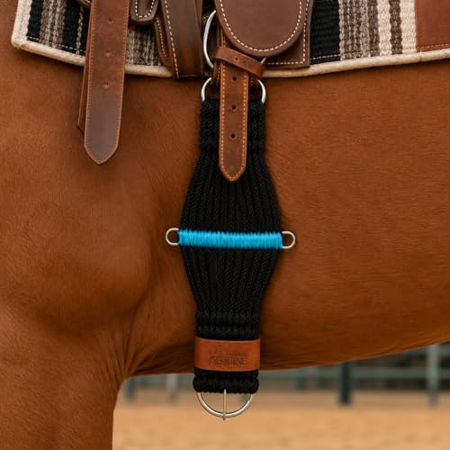CHALLENGER Horse Western Tack 25-Strand Roper Saddle Cinch Girth Black 9787 - size: 26" L x 7" W