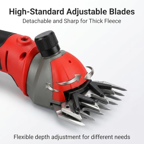 Sheep Shears, 20V Brushless Sheep Clippers, 2x4.0Ah Batteries Sheep Trimmer, Heavy Duty Cordless Shearers for Horse Goat Livestock