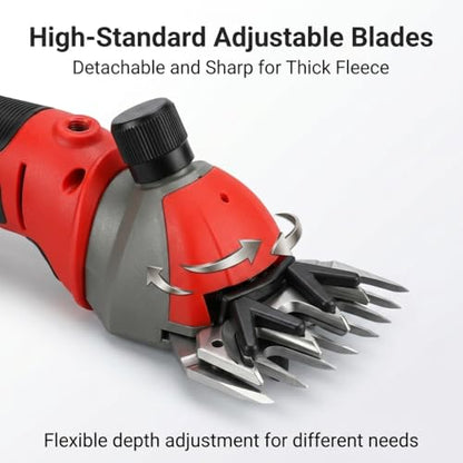 Sheep Shears, 20V Brushless Sheep Clippers, 2x4.0Ah Batteries Sheep Trimmer, Heavy Duty Cordless Shearers for Horse Goat Livestock